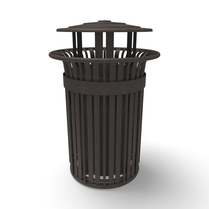 Oxford Slat Trash Receptacle Set w/ Door