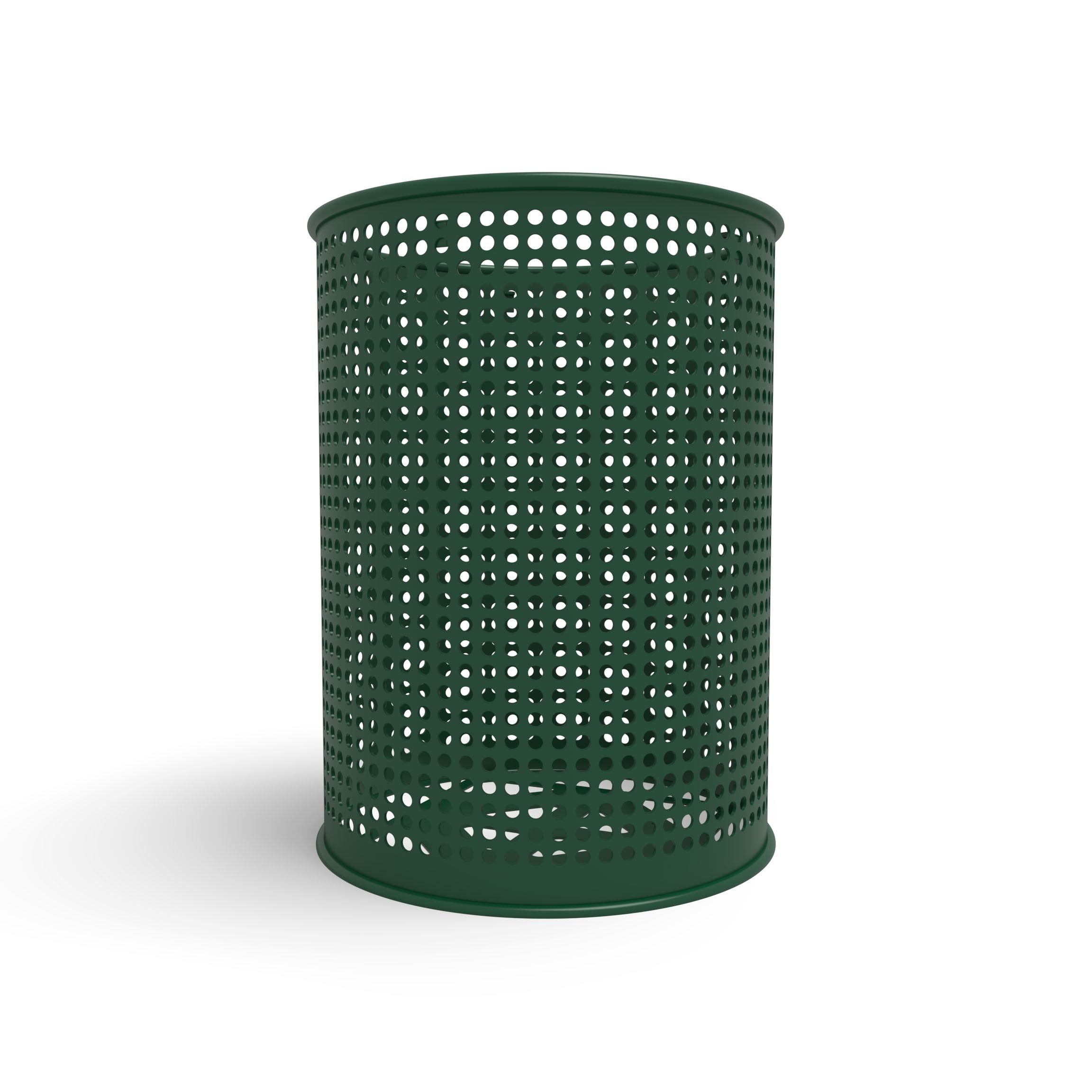 55 Gallon Perforated Outdoor Trash Receptacle w/ Liner