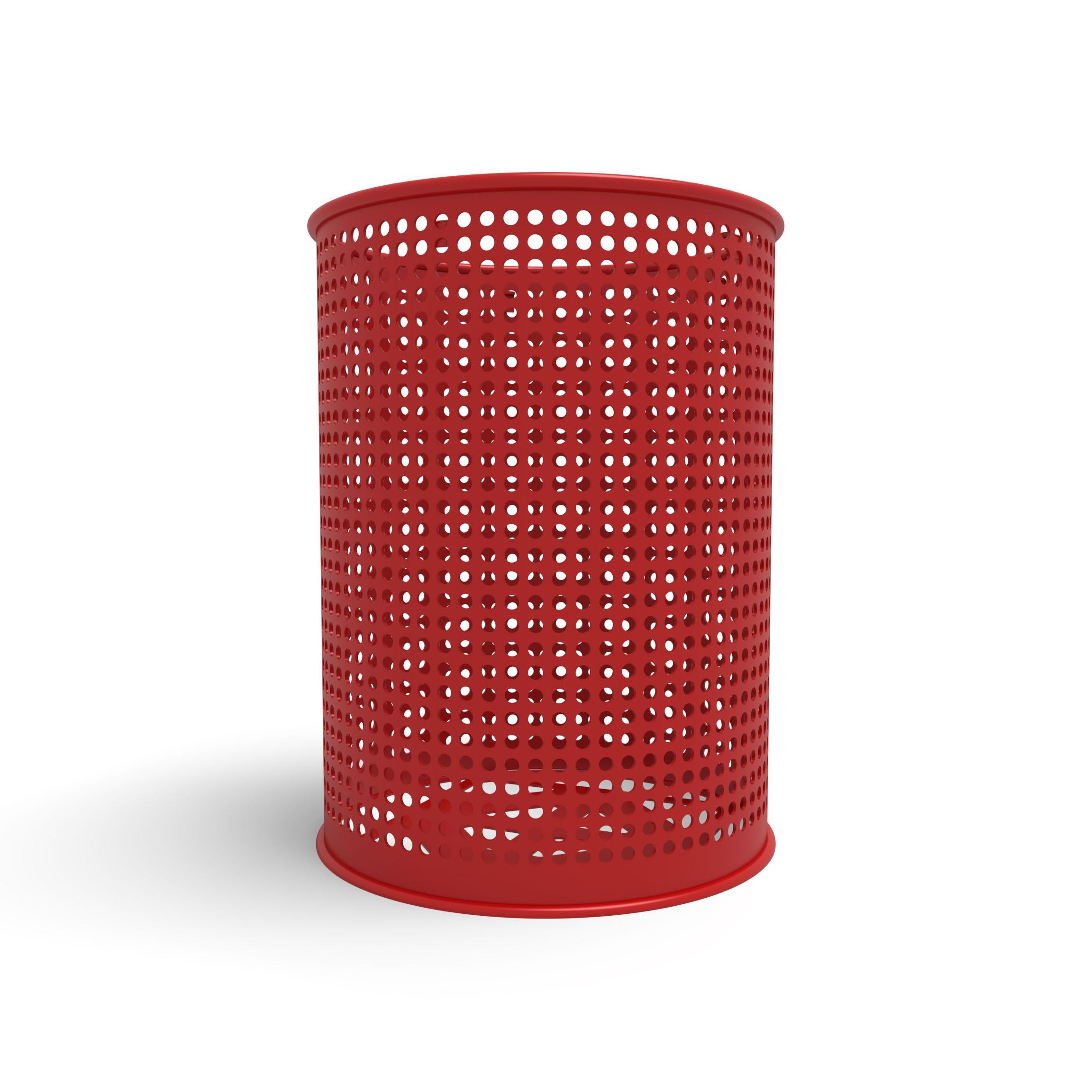 55 Gallon Perforated Outdoor Trash Receptacle w/ Liner