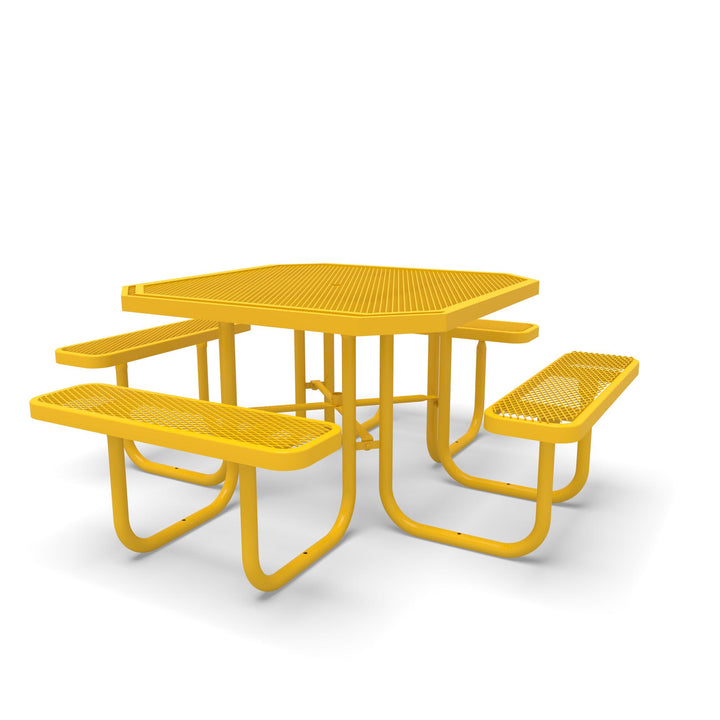 Signature Diamond ADA Square Picnic Table with Umbrella Brace