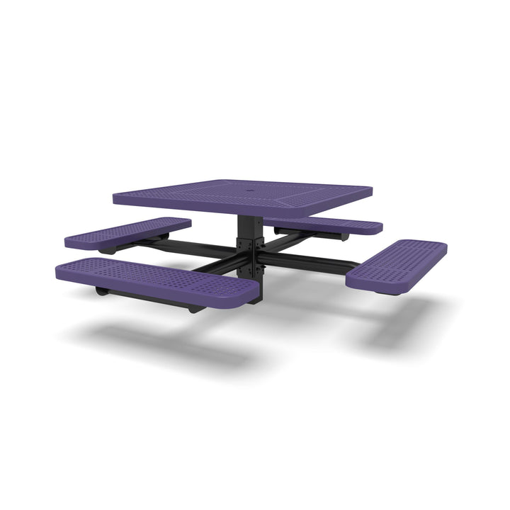 Signature Square Pedestal Perforated Picnic Table