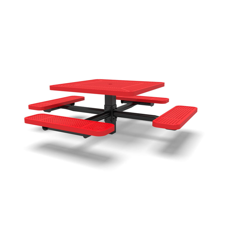 Signature Square Pedestal Perforated Picnic Table