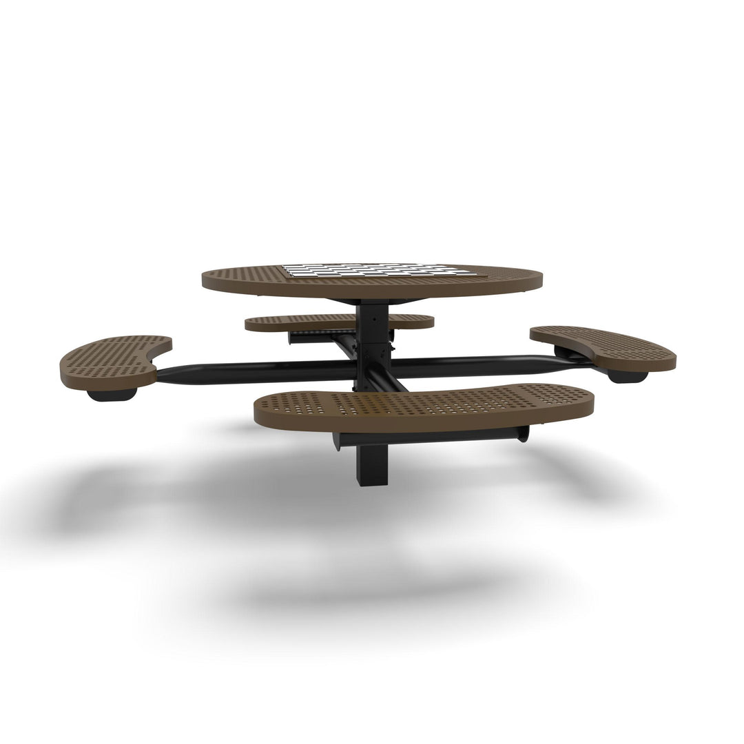 Inground Signature Round Perforated Game Table