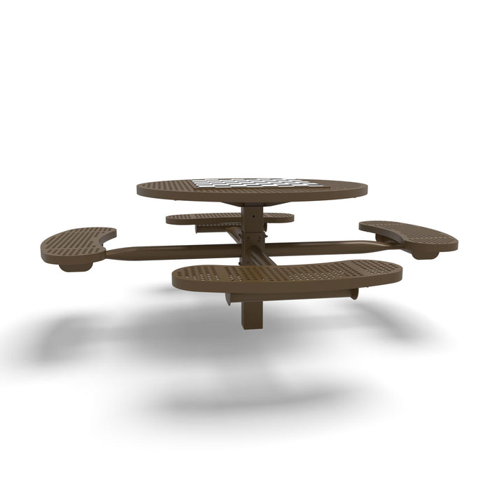Inground Signature Round Perforated Game Table