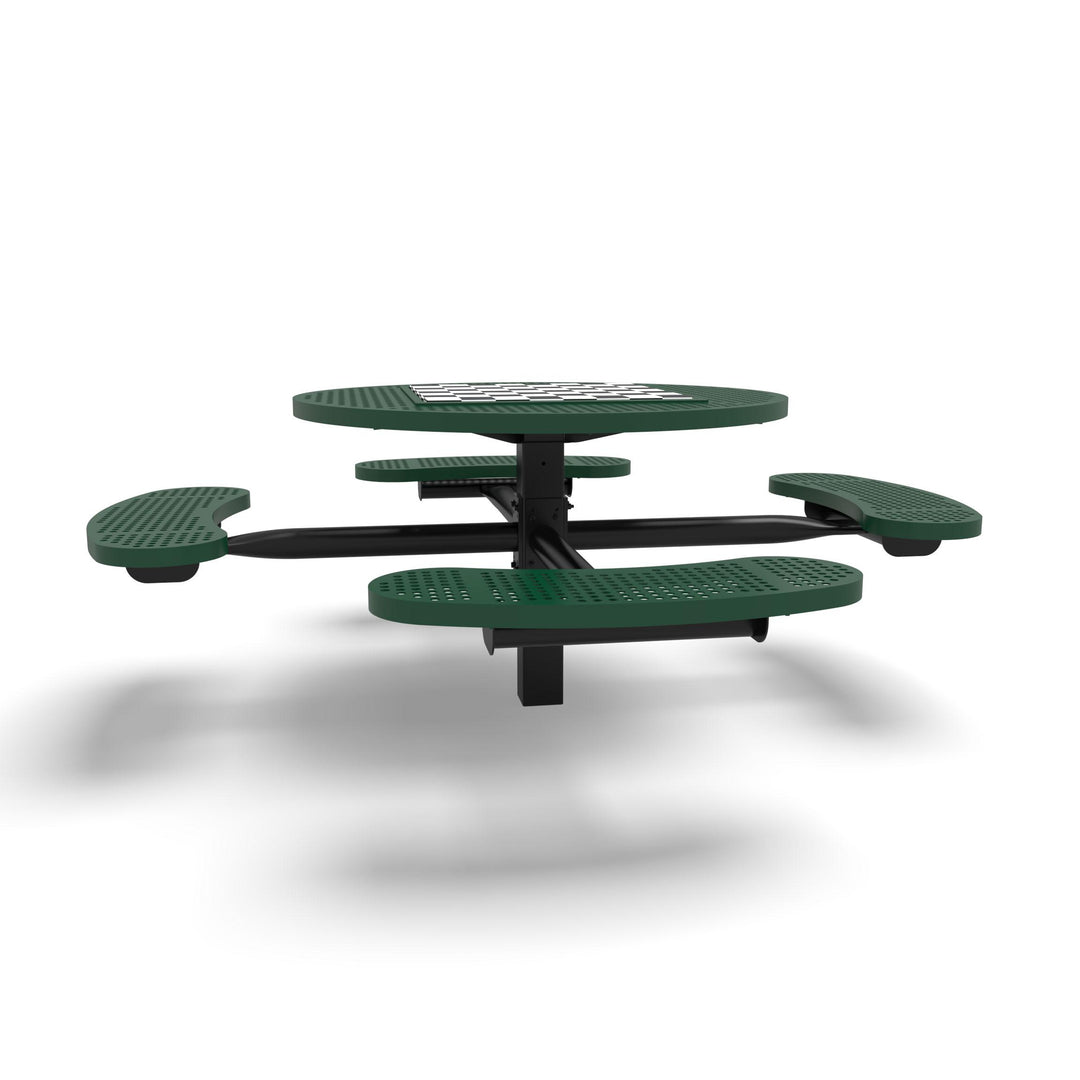 Inground Signature Round Perforated Game Table