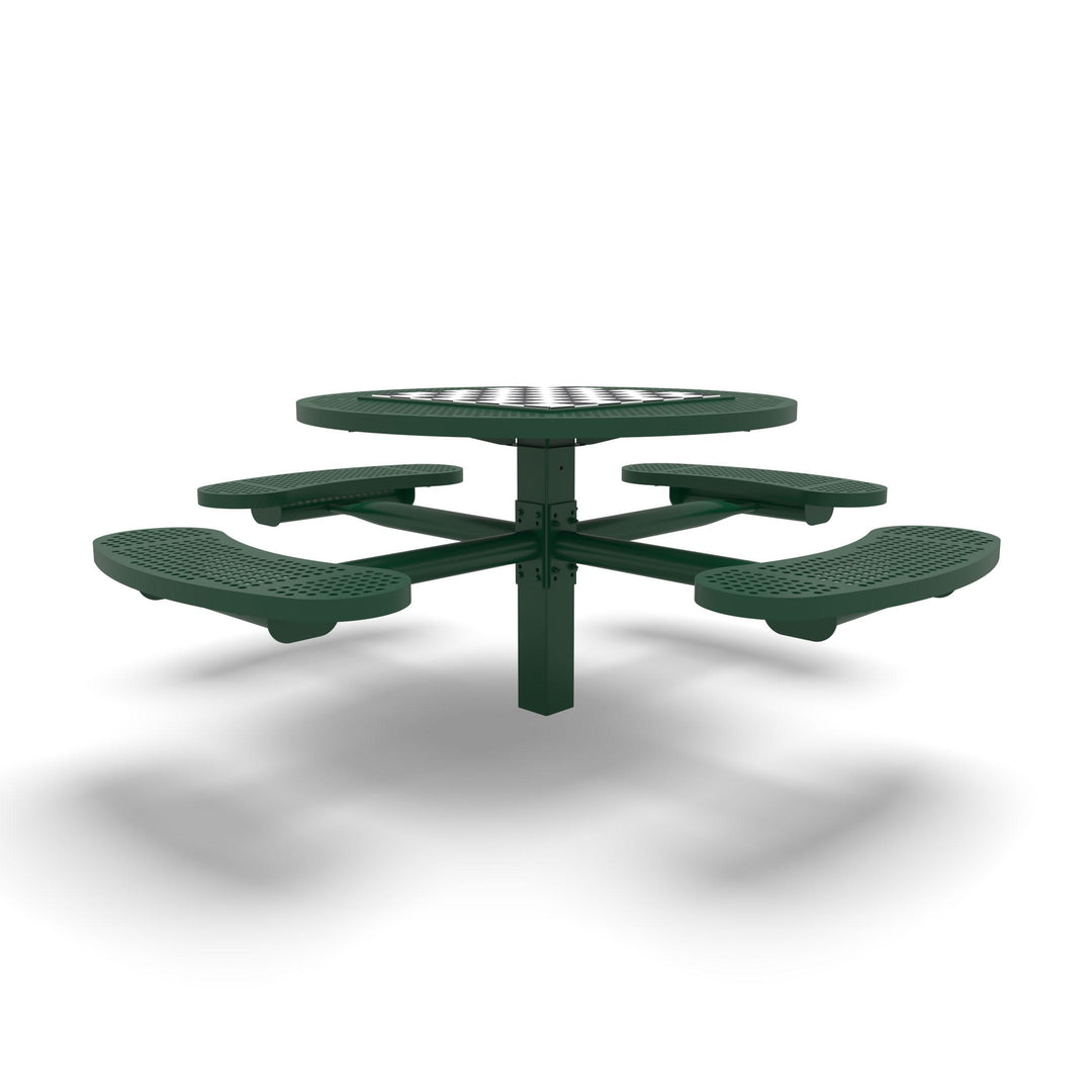Inground Signature Round Perforated Game Table