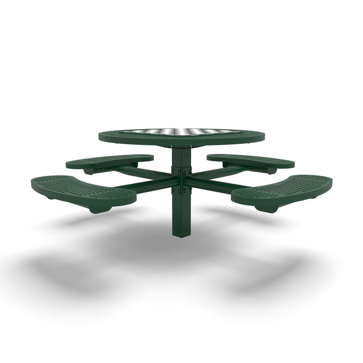 Inground Signature Round Perforated Game Table