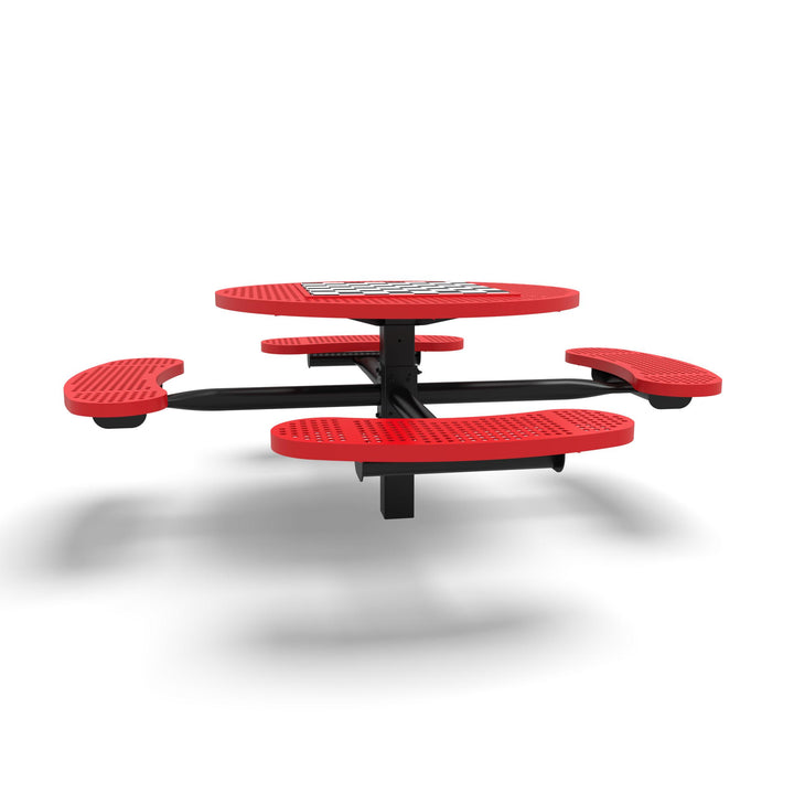 Inground Signature Round Perforated Game Table