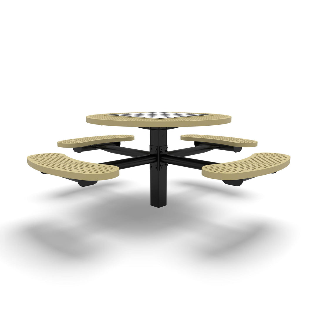 Inground Signature Round Perforated Game Table