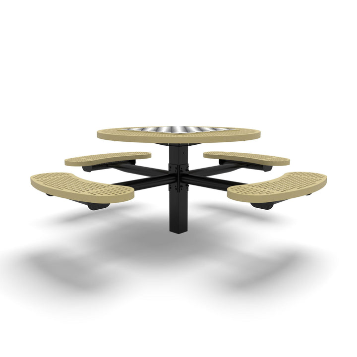 Inground Signature Round Perforated Game Table