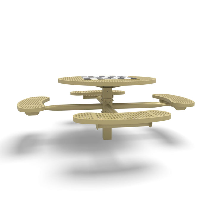 Inground Signature Round Perforated Game Table