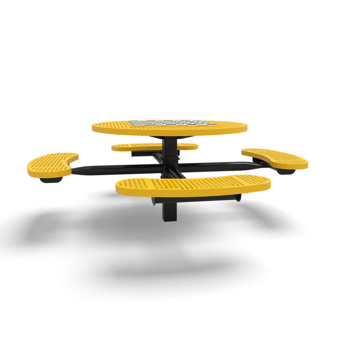 Inground Signature Round Perforated Game Table