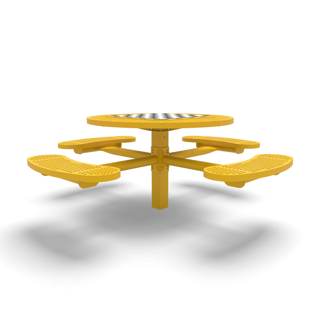 Inground Signature Round Perforated Game Table