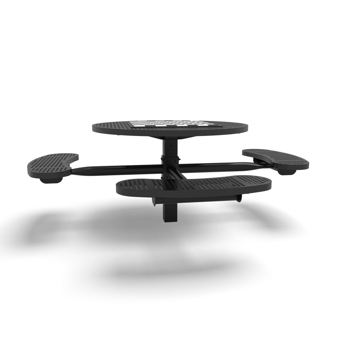 Inground Signature Round Perforated ADA Game Table