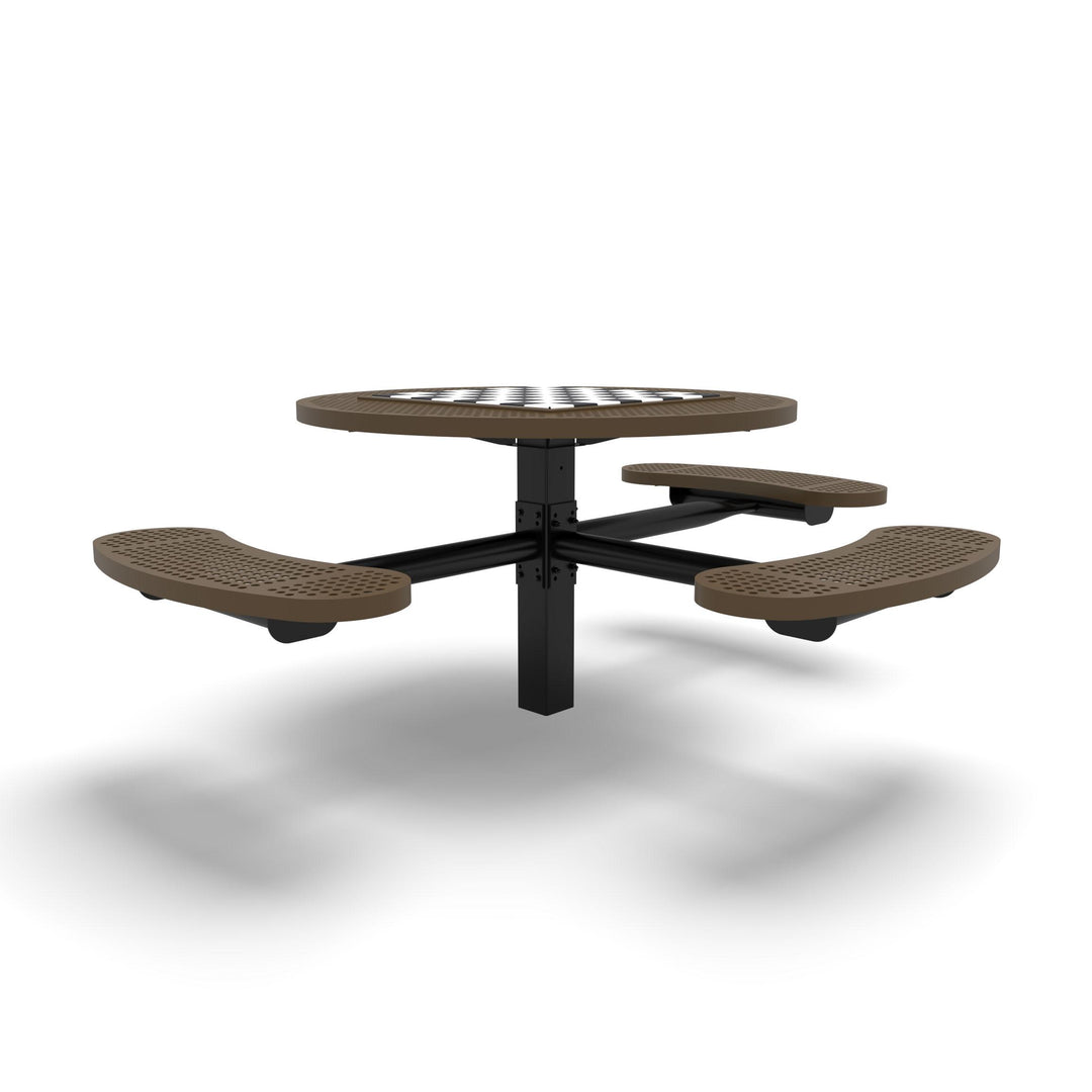 Inground Signature Round Perforated ADA Game Table