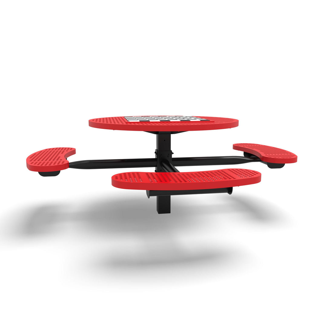 Inground Signature Round Perforated ADA Game Table