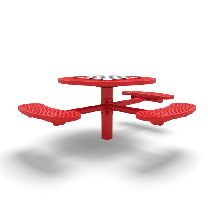 Inground Signature Round Perforated ADA Game Table