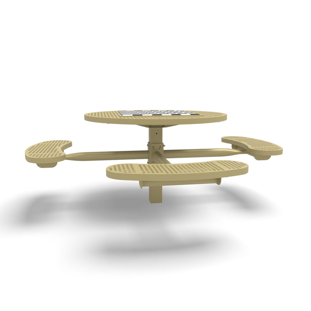 Inground Signature Round Perforated ADA Game Table