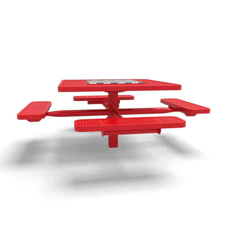 Inground Signature Square Perforated Game Table