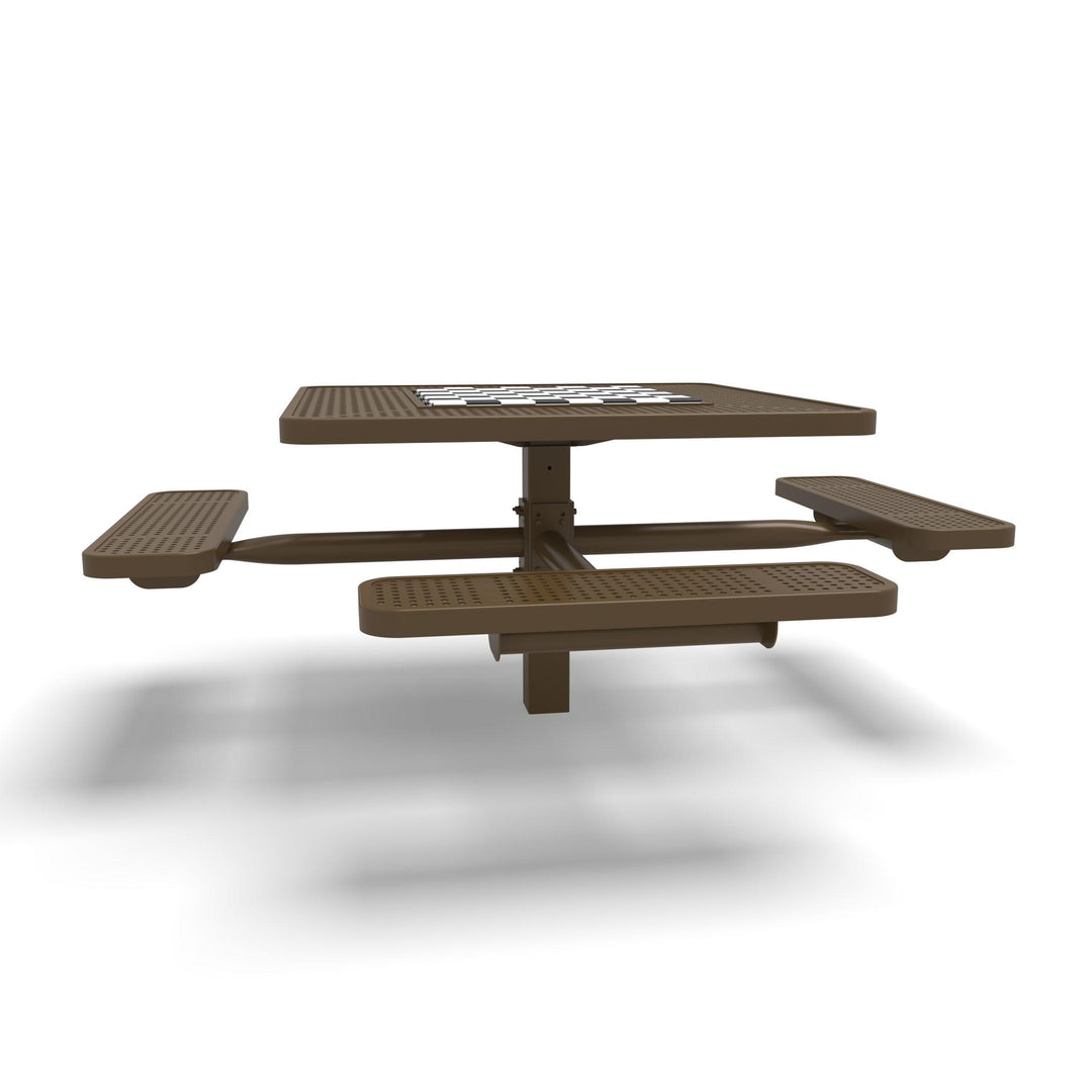 Inground Signature Square Perforated ADA Game Table
