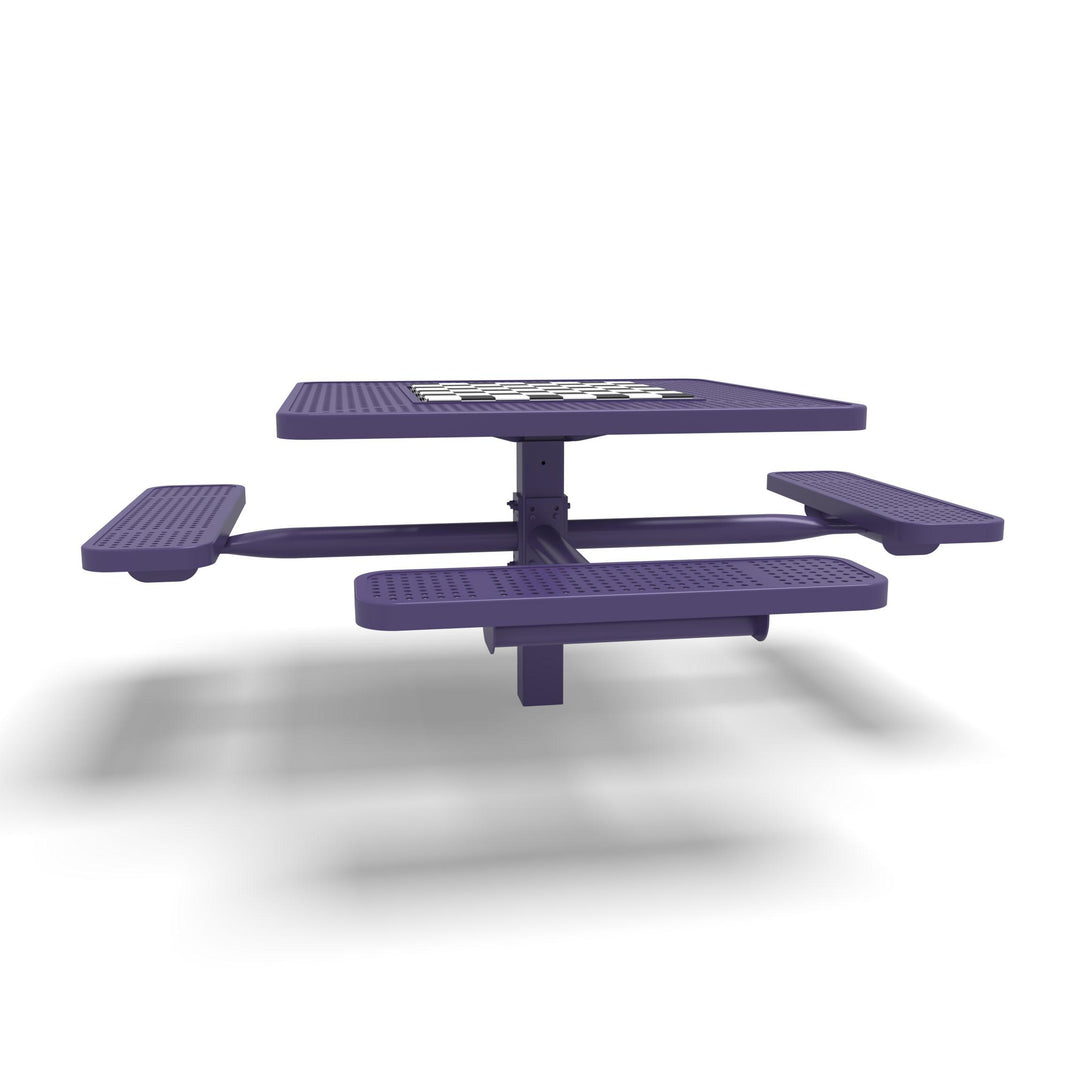 Inground Signature Square Perforated ADA Game Table