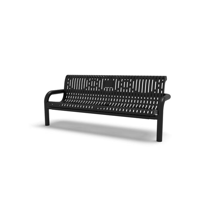Inground Contemporary Ribbed Memorial Bench