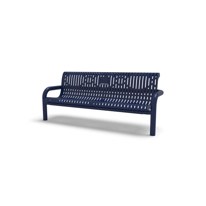 Inground Contemporary Ribbed Memorial Bench