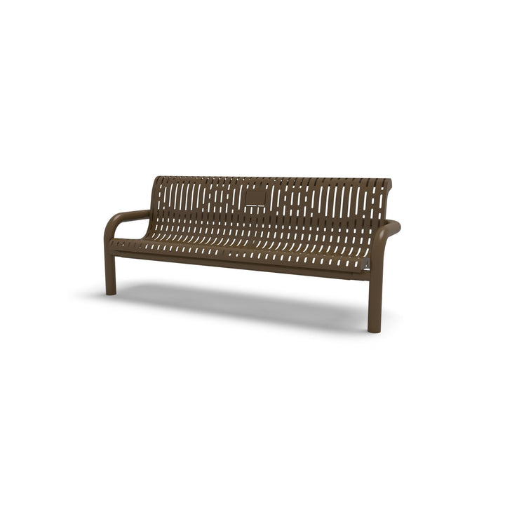 Inground Contemporary Ribbed Memorial Bench