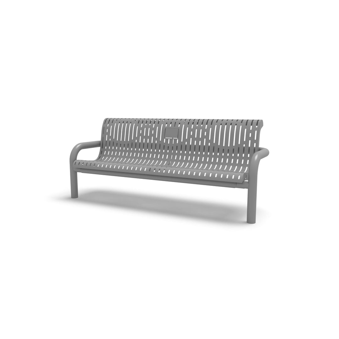Inground Contemporary Ribbed Memorial Bench