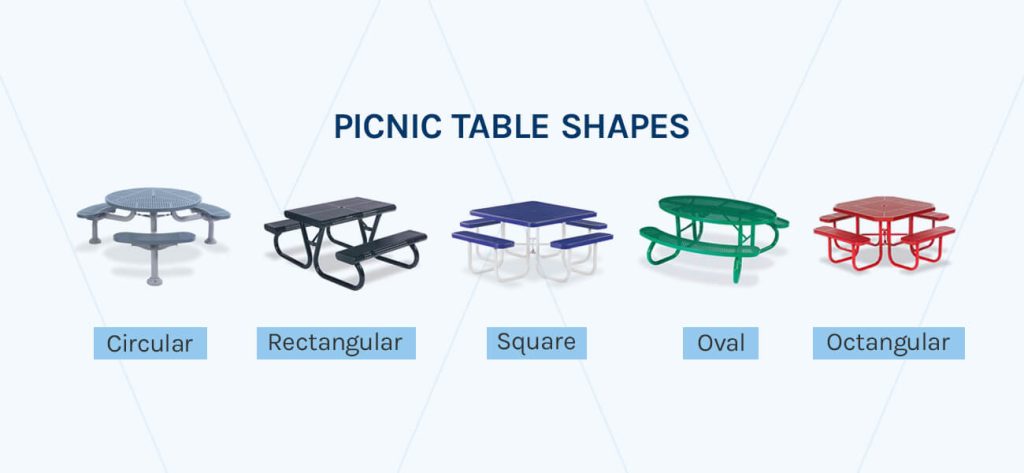 The different picnic table shapes